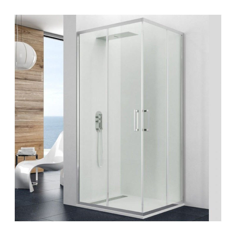 Mampara Angular 2 Fijas + 2 Correderas Prestige Titan antical